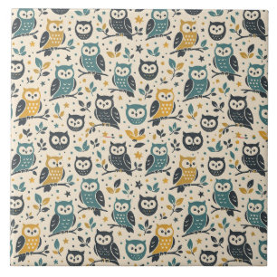 Whimsical Owl Pattern - Nature Inspired Design - I Tile