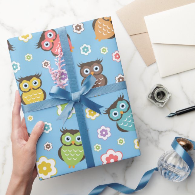 Whimsical Owl Pattern Wrapping Paper (Gifting)