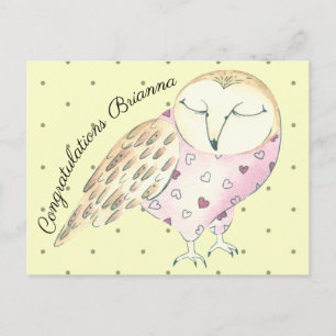 Whimsical Owl Personalised Postcard