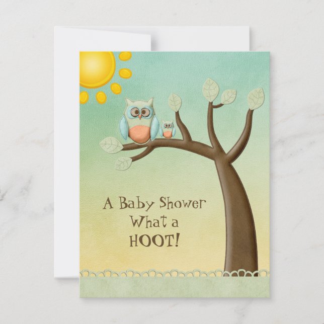 Whimsical Owls Baby Shower Invitation (Front)
