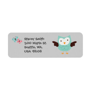 Whimsical Owls Customisable Return Address Label