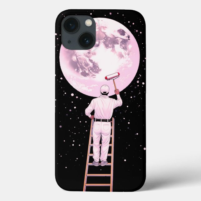 Whimsical "Painter of the Moon" Surreal  Case-Mate iPhone Case (Back)