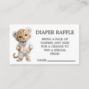 Whimsical Pajama Parade Tiger Diaper Raffle Enclosure Card