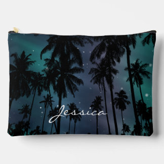 Whimsical Palm Trees Starry Night Sky Personalised Accessory Pouch