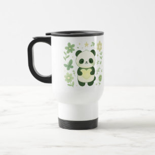 Whimsical Panda Heart Travel Mug