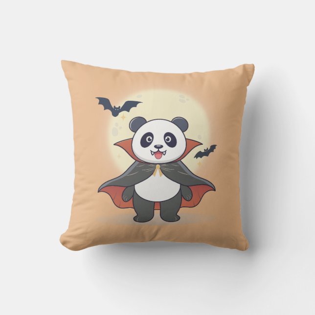 Whimsical Panda Wizard with Magic Hat Cushion (Front)
