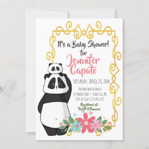 Whimsical Pandas Baby Shower Invitation