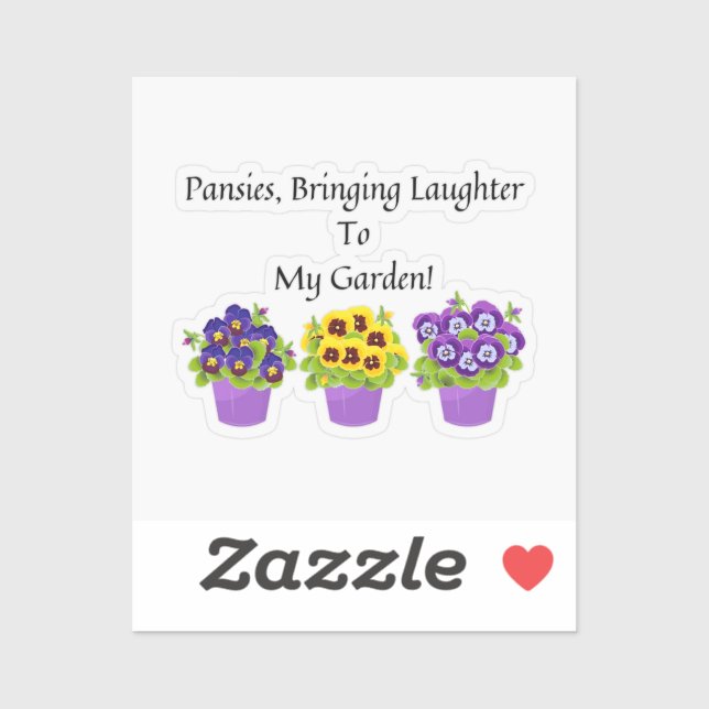 Whimsical Pansies Garden Sticker (Sheet)