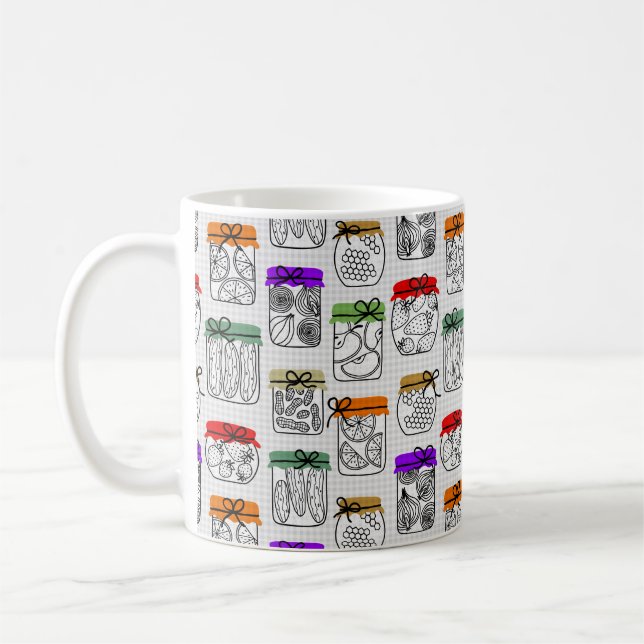Whimsical Pantry Jars Coffee Mug (Left)