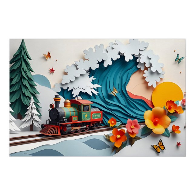 Whimsical Paper Panorama Poster (Front)