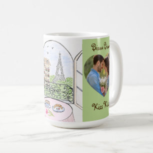 Whimsical Paris Eiffel Tower Bisou Kiss PHOTO Coffee Mug