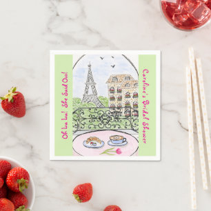 Whimsical Paris Eiffel Tower BRIDAL SHOWER  Napkin
