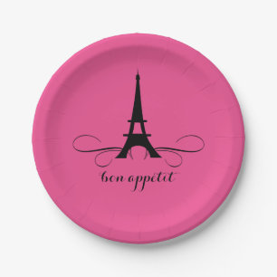 Whimsical Paris Eiffel Tower   Bridal Shower Paper Plate
