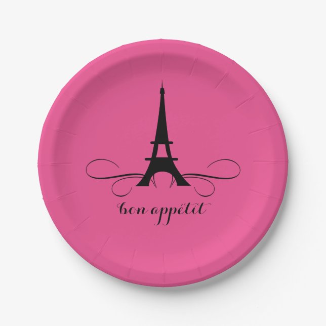 Whimsical Paris Eiffel Tower | Bridal Shower Paper Plate (Front)