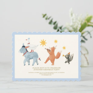 Whimsical Party Animals Birthday Invitation