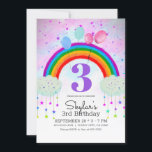 Whimsical Party Balloons Rainbow Stars Birthday Invitation<br><div class="desc">customise for your event</div>