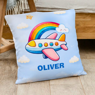 Whimsical Passanger Aeroplane with Rainbow Cushion