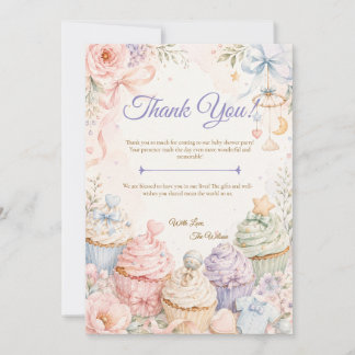 Whimsical Pastel Baby Shower Thank You Card
