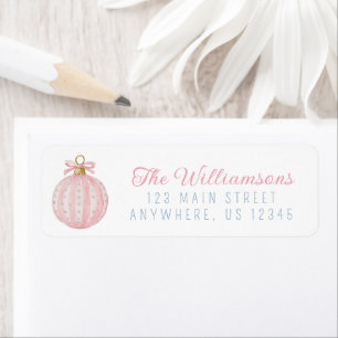 Whimsical Pastel Christmas Ornaments Address