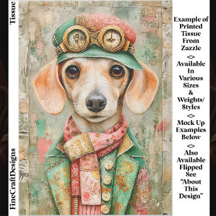 Whimsical Pastel Dressed Dachshund EB4L Decoupage Tissue Paper