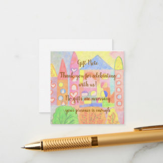 Whimsical Pastel Fairytale Castle Birthday Enclosure Card
