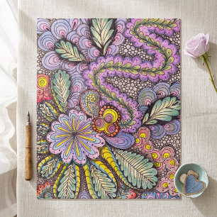 Whimsical Pastel Floral Hand-Drawn Doodle Art Jigsaw Puzzle