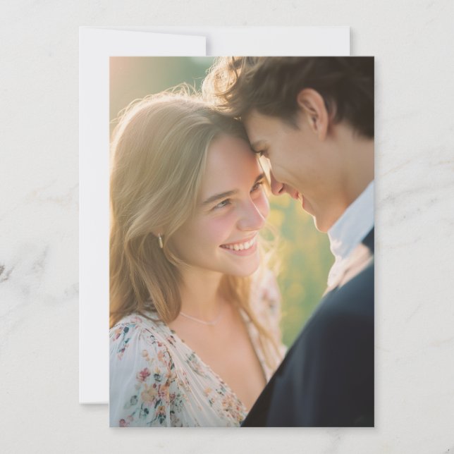 Whimsical Pastel Floral Photo Invitation (Front)