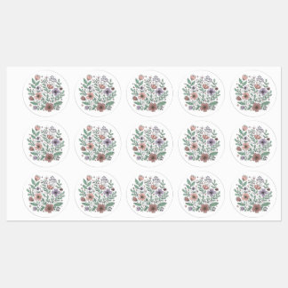Whimsical Pastel Floral Wildflower Sticker