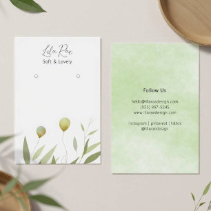 Whimsical Pastel Foliage Balloons Print Card