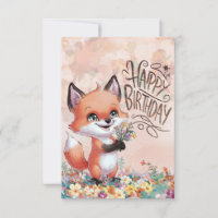 Whimsical Pastel Fox Birthday