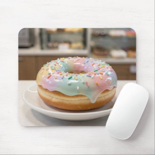 Whimsical Pastel Glass Glaze Doughnut   Mouse Mat