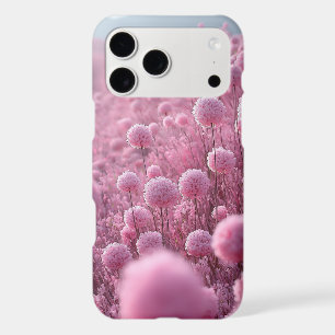 Whimsical Pastel Pink Pom-Pom Flower Field Dreams