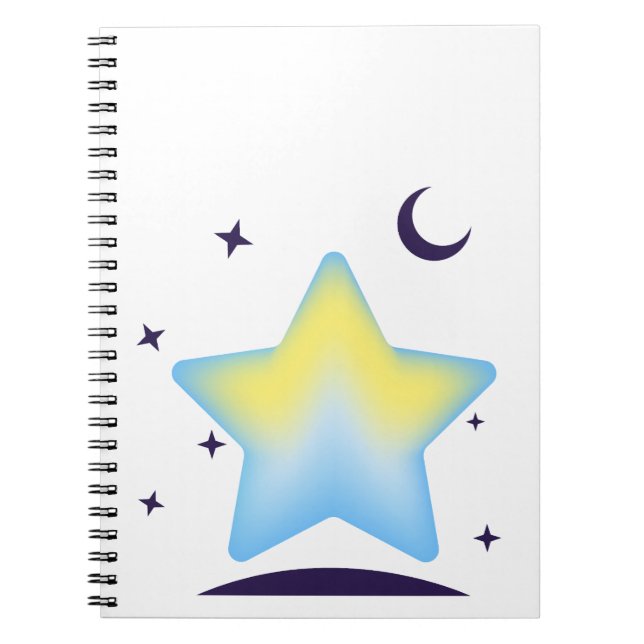 Whimsical Pastel Star and Moon Nursery Notebook (Front)
