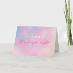 Whimsical Pastel Sunset Lover Bridesmaid Proposal Card