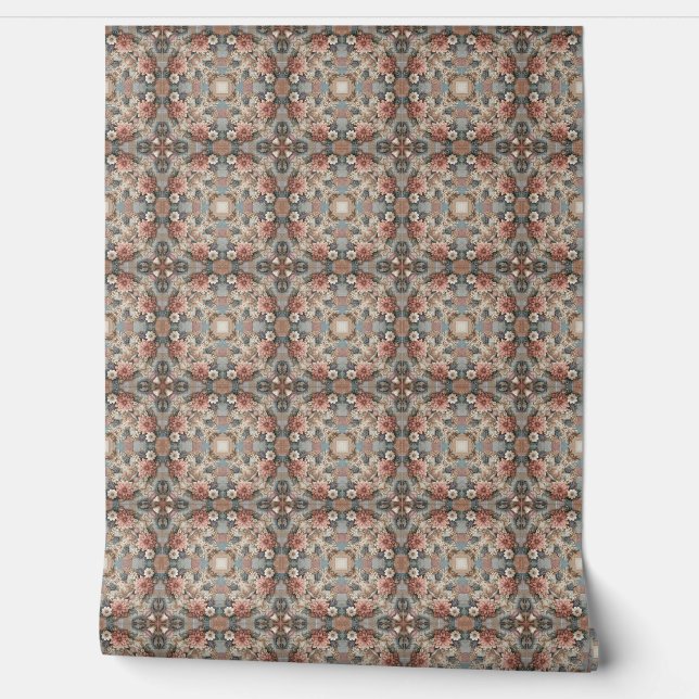  Whimsical Pastel Tile Pattern Wallpaper (Unrolling)