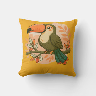 Whimsical Pastel Toucan Cushion
