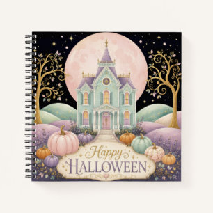 Whimsical Pastel Victorian Haunted House Halloween Notebook