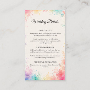 Whimsical Pastel Watercolor Romance Wedding Enclosure Card