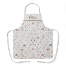 Whimsical Pastel Watercolor Wildflower Custom Name