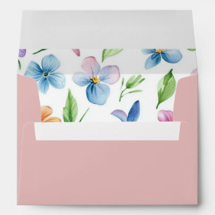 Whimsical Pastel Wildflower Blush wedding Envelope