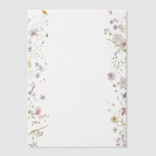 Whimsical Pastel Wildflower Border Wedding Vellum Invitations