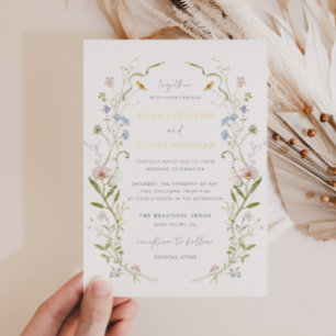 Whimsical Pastel Wildflower Frame Wedding