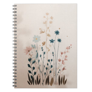 Whimsical Pastel Wildflower Garden Notebook
