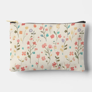 Whimsical Pastel Wildflower Meadow Accessory Pouch