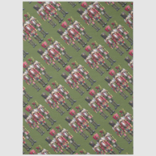 Whimsical Patchwork Christmas Nutcracker Trio Tissue Paper