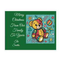 Whimsical Patchwork Christmas Teddy Bear