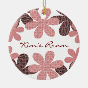 Whimsical Patterned Flowers Door Hanger Ornament