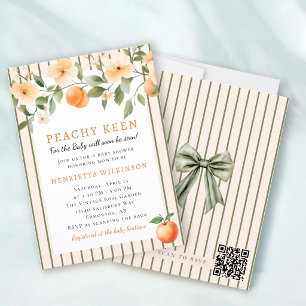 Whimsical Peach Blossom Baby Shower Invite