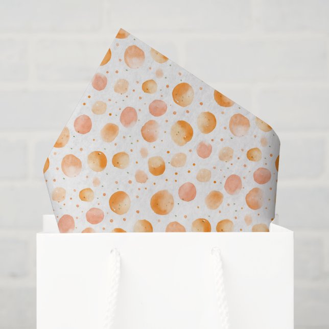 Whimsical Peach Dots Birthday Tissue Paper (Gift Bag)