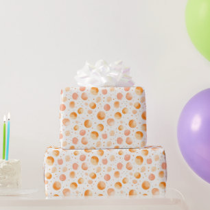 Whimsical Peach Dots Birthday Wrapping Paper